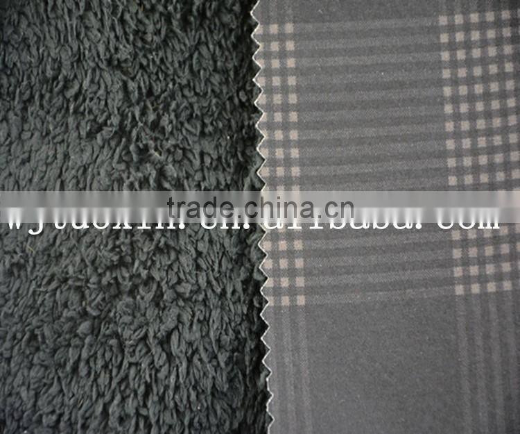 print 4 way stretch polyester fabric bonded with fleece