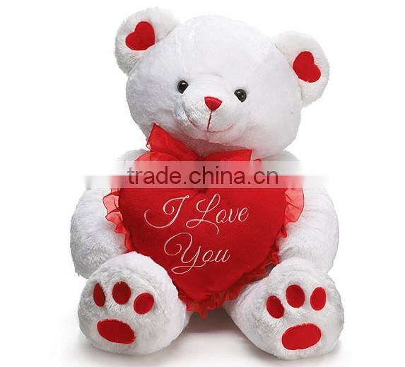 Plush Valentine Bear Toy/Plush Bear For Valentine's Day/White teddy bear with Heart