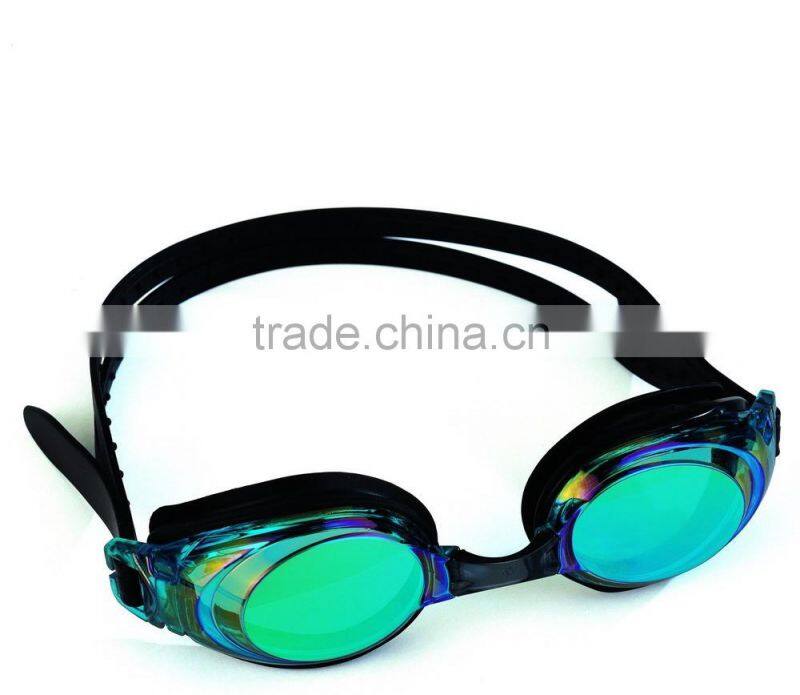 mirror coated swimming goggles,adult swim glasses,silicone swimming goggles