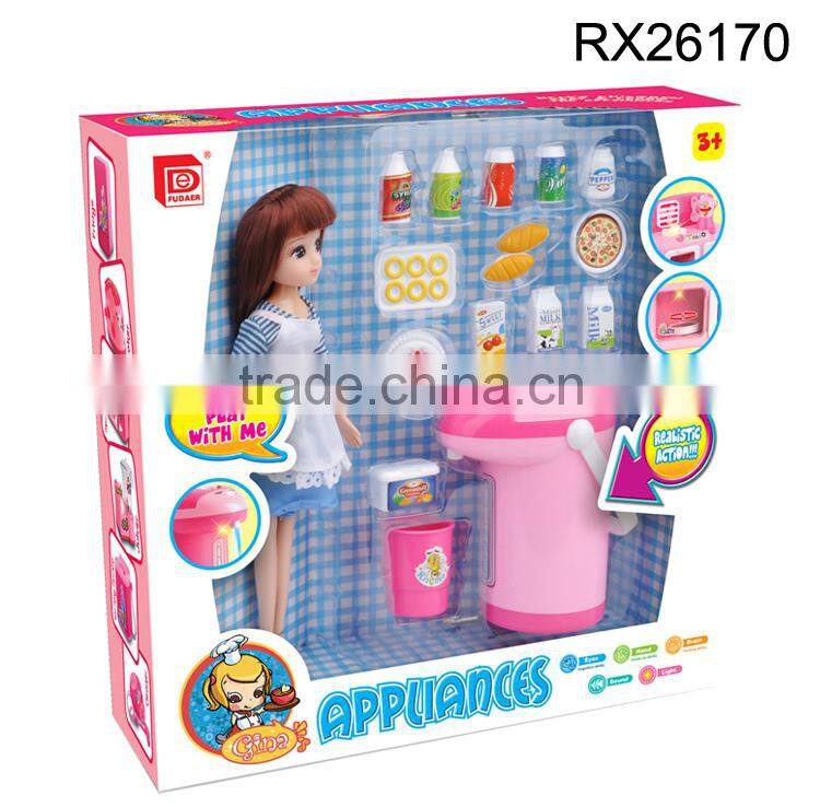 Plastic funny kitchen set for kids food fake