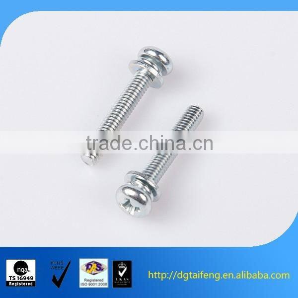 blue zinc coated slotted cup head spinning washer electronic screw