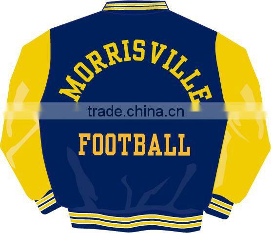 professional varsity jacket with leather sleeves