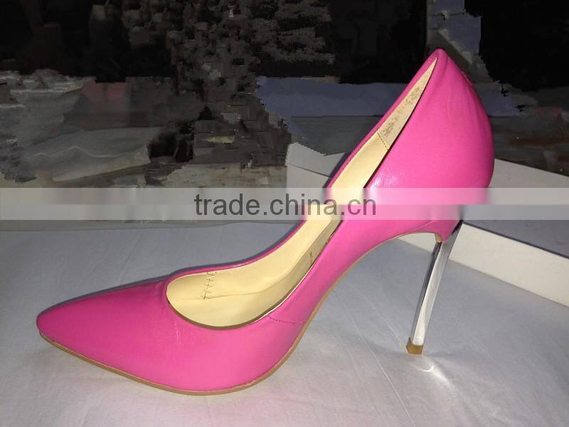 China women shoes factory 2016 high heels silver metal heels logo free change color allowed factory direct sexy stiletto shoes