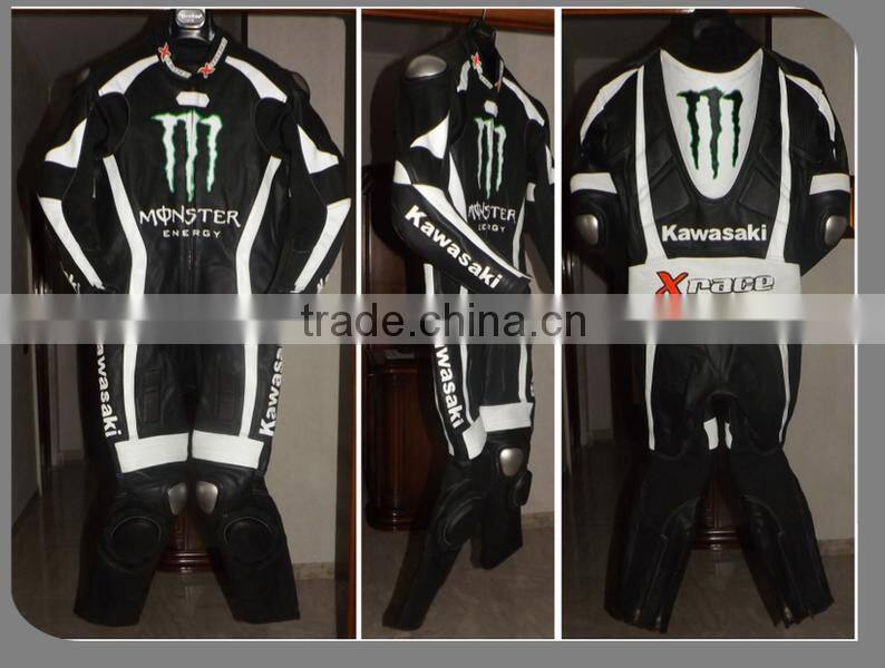 Professional leather motorbike Racing suits/motorcycle leather suit/ replica leather racing suit/WB-MS403