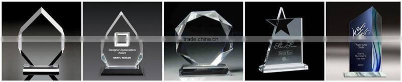 new design acrylic awards and trophies with star , cheap glass trophy award, crystal trophy award