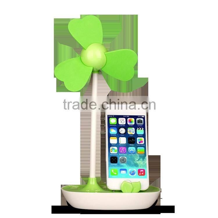 Promotion Universal ODM LOGO Super Sound-Off Strong Wind Small USB Phone Holder Desk Electric Fan Motor