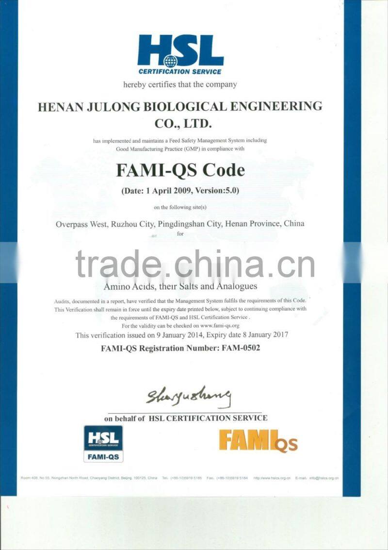 Feed supplement threonine 98.5% use for animal nutrition