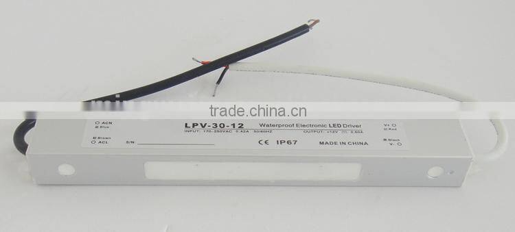30W 12V waterproof led driver ip67,waterproof power supply