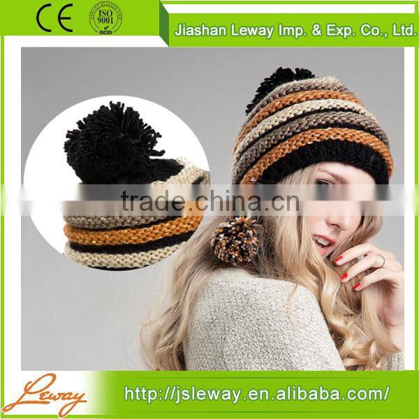 High quality China sale winter knitted beanie with tassel