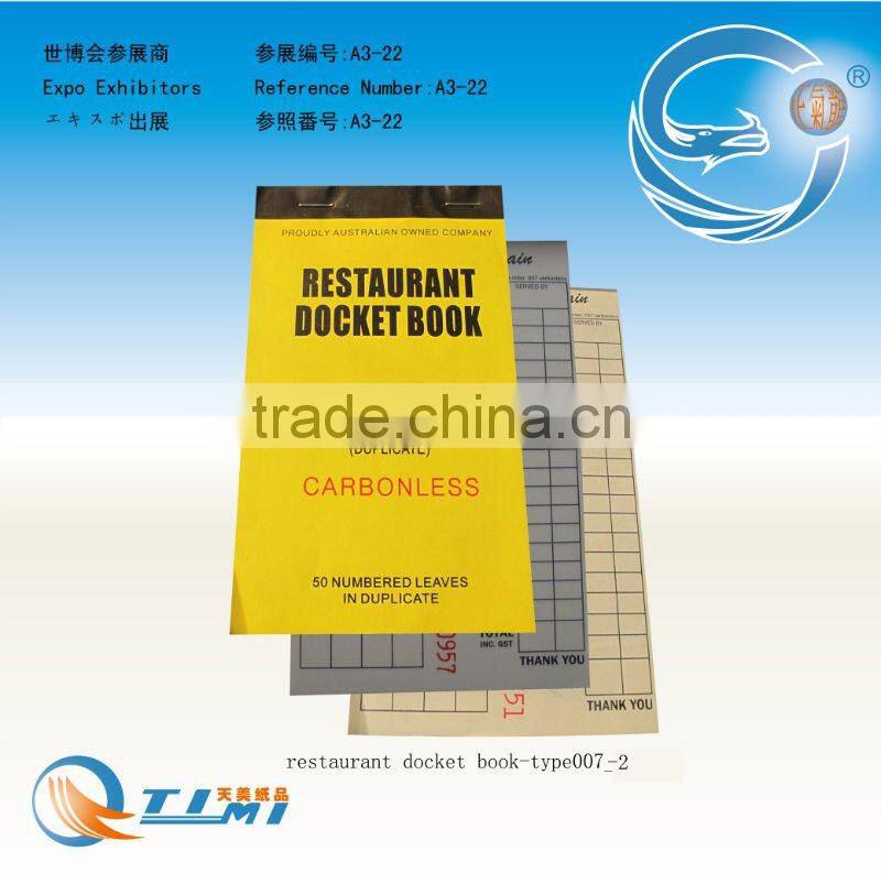 restaurant docket book,take away docket book,