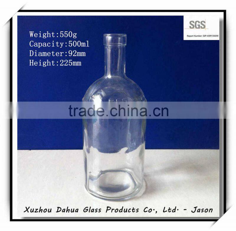 500ml round shape red wine glass bottles