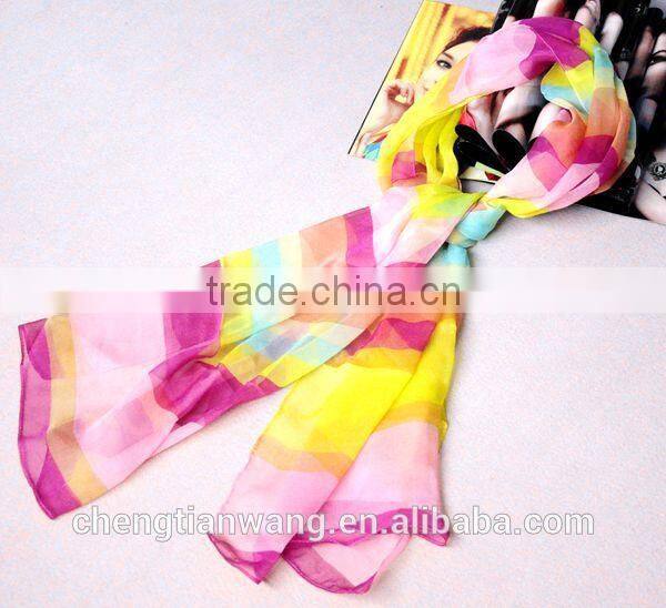 2015 new product latest design good quality beautiful raw silk scarf