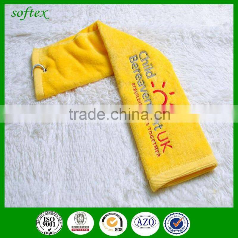 Golf towels with grommet and hook embroidery golf towel