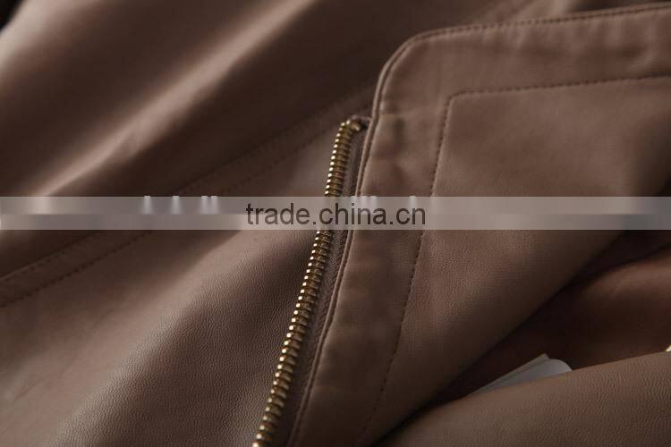 Modern design 2014 women pu leather jacket
