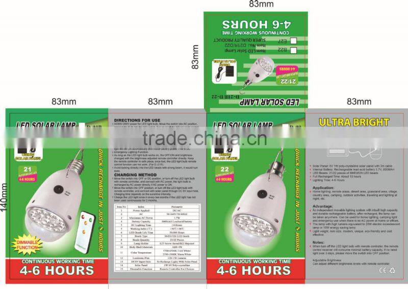 high quality ABS PC material solar light led for garden