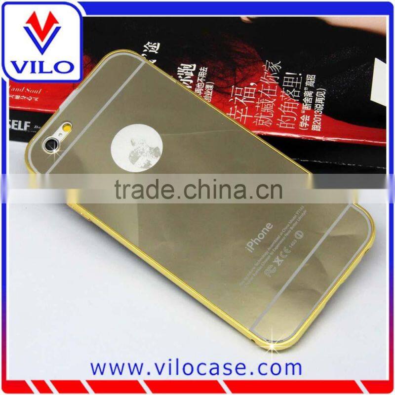 2015 Hot Selling Luxury Golden Mirror Aluminum Metal Case For Samsung S6