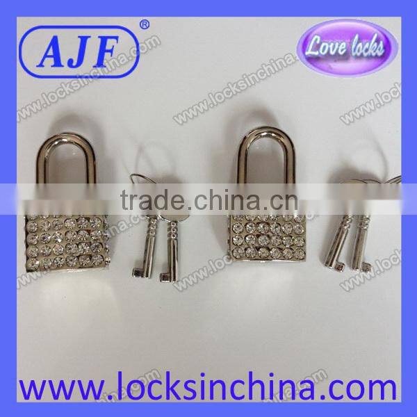 Newest square rhinestone padlock for necklace