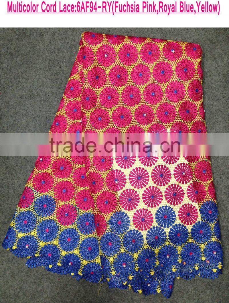 High quality guipure cord lace in fabric chemical african lace fabric africa dry lace dress