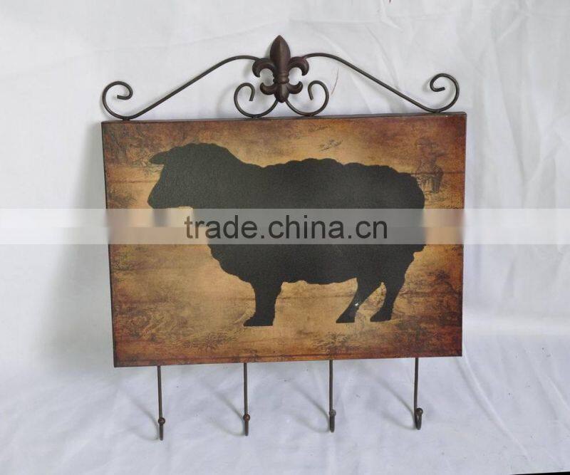 13B131EAA Sheep decotative pattern metal wall hanging hook