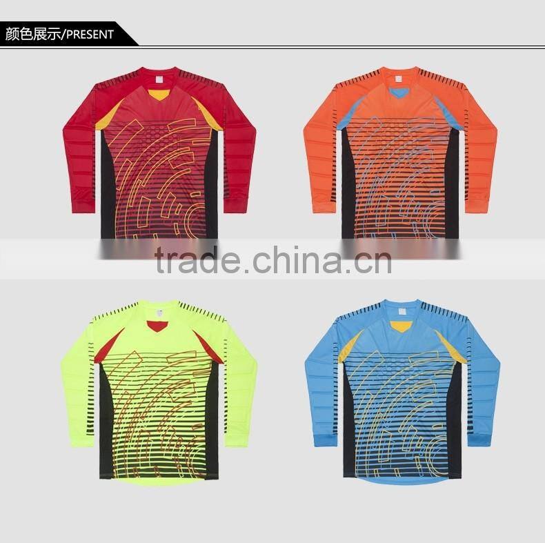 Custom high quality good sale padded red goalkeeper uniforms wholesale