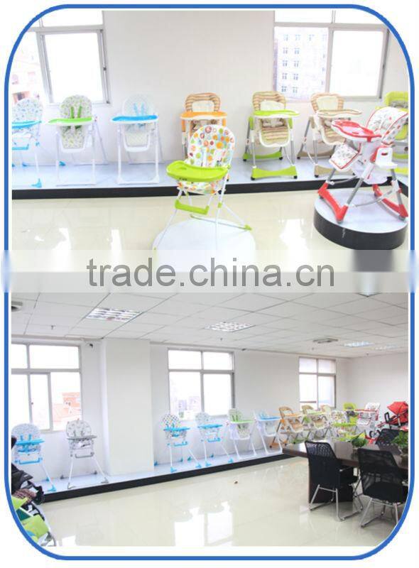Hot sale baby feeding wheel high chair adjustable height and backrest