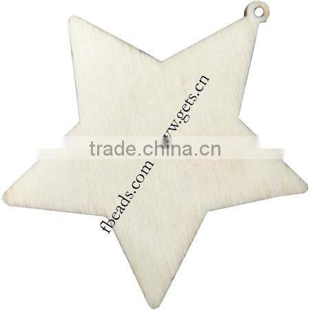 44x2mm Flat Star Painted Wood Pendants