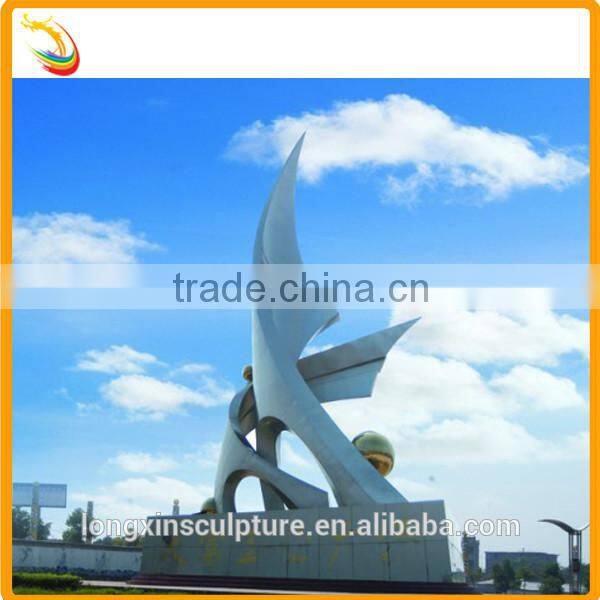 Urban Decoration Metal Boat Sculpture Stainless Steel Outdoor Sculpture