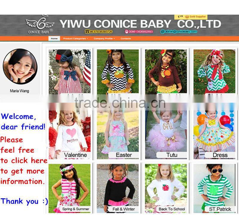 wholesale childrens cotton orange chevron thanksgiving baby girls boutique clothing