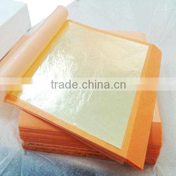 imitation gold leaf in booklet 14x14 bronze leaf 6sheet/booklet under plastic film