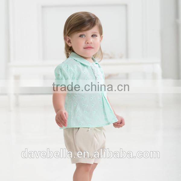 DB629 dave bella 2014 summer fashion beautiful blouses imported brand clothes cotton candy clothing brand baby girl shirts