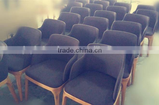 Nordic style design lounge chair wooden , seat upholstered in