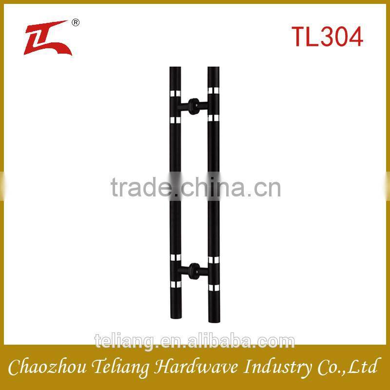 black and silver stainless steel glass door handle for steel doors