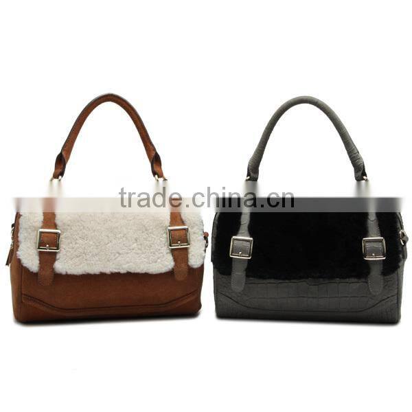FOR CHRISTMAS promotion stock crocodile pattern leather plush bag