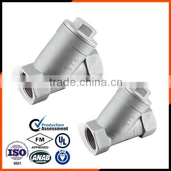 SS304 Y-Strainer With Small Plug QF504 standard ball valve