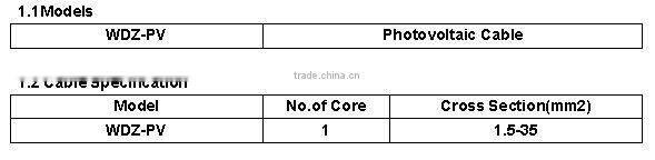 Solar Cable/xlpe double insulated Photovoltaic Cable