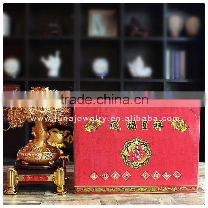 Golden Color Resin Money tree with Chinese Coin