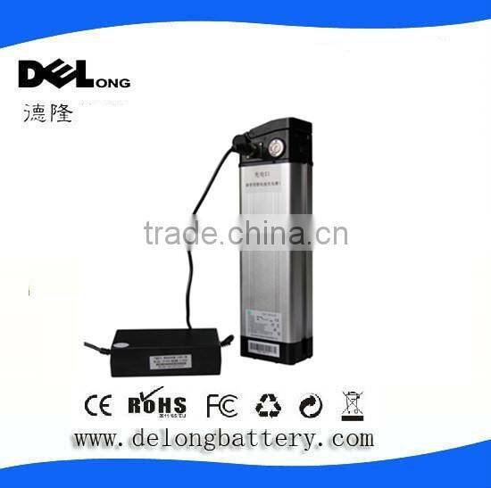 A hight capacity 24V 12Ah ebike lipo battery silver fish for motor/bick/vehicle