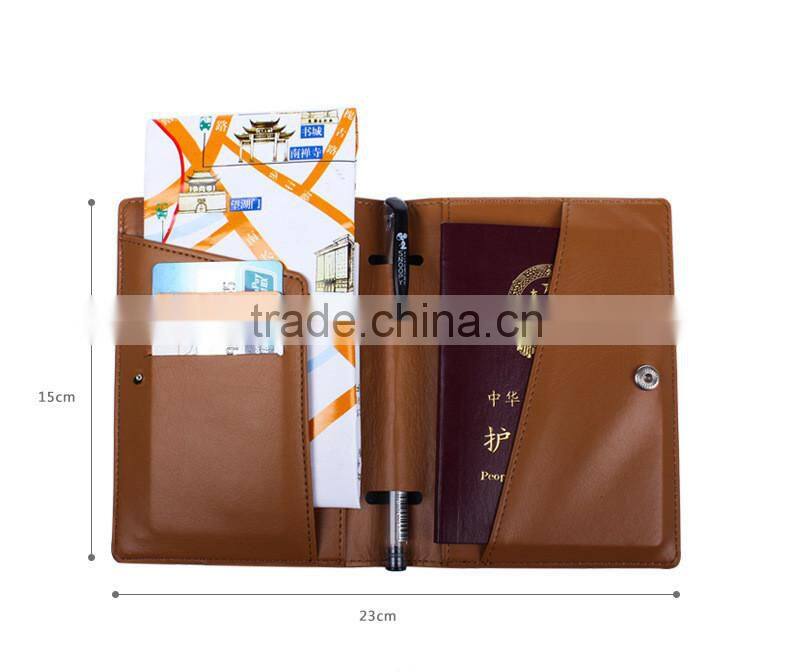 OEM vintage brown genuine leather mens money clip credit card holder