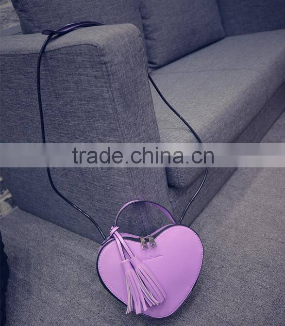 2016 fashiom style bag heart shape lady shoulder bag high quality PU handbag