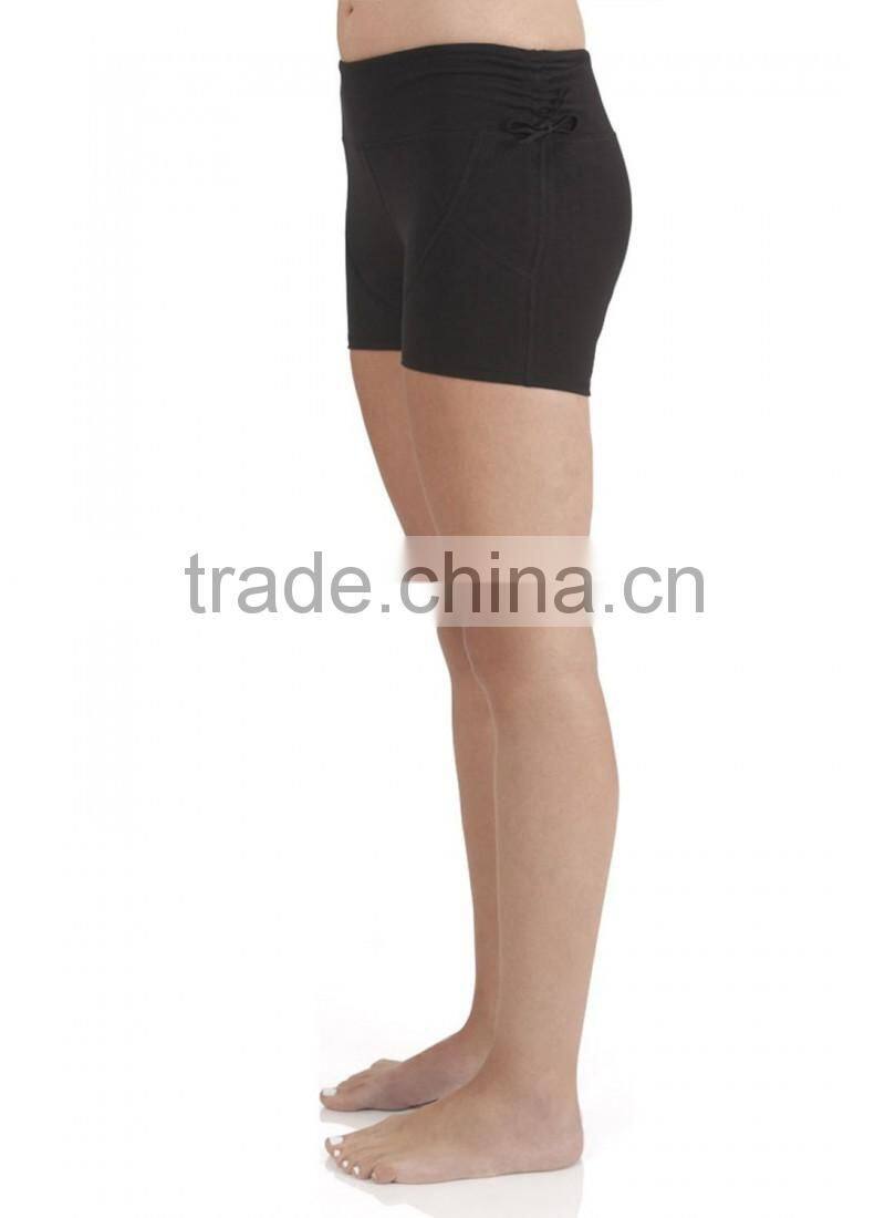 supplex/spandex dry fit yoga shorts for lady