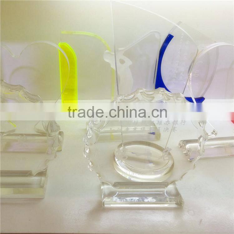 Customized glass trophy blanks, acrylic trophy blanks, heart trophy