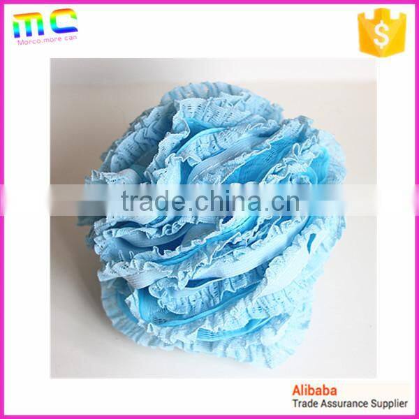 same color wide striated lace edge big size bath ball