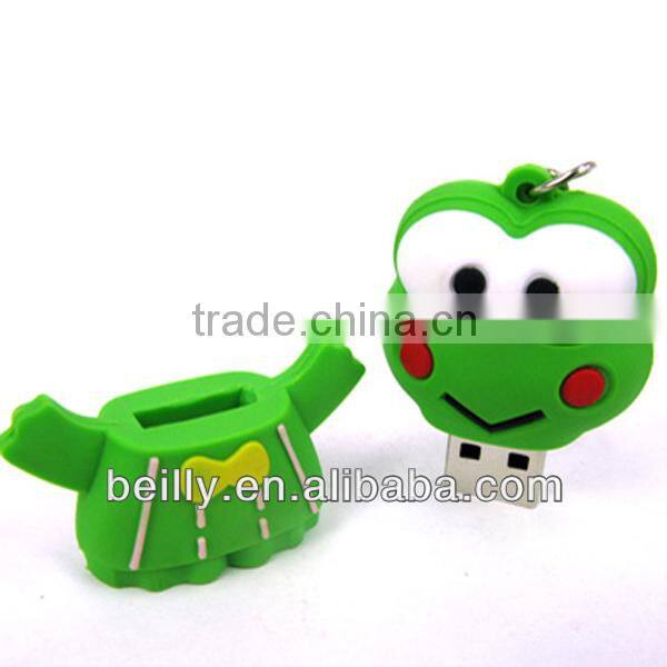The welcomed high quality 3D frog cartoon design silione USB cover