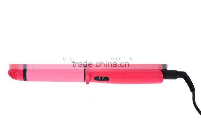 Fine hair straightener and curling iron in one LED