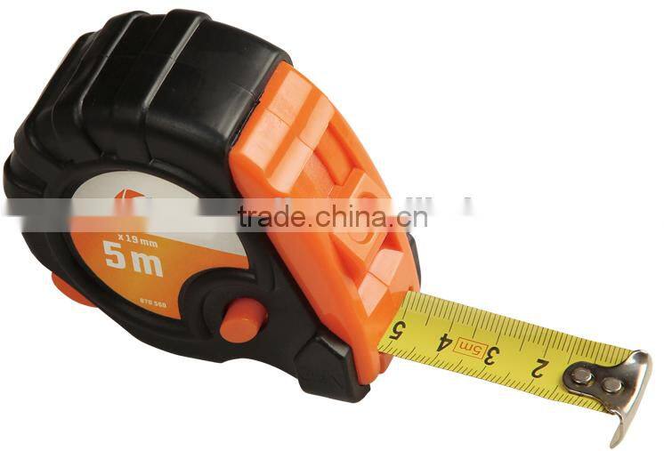 Three brake/trig/lock/stop rubber tape measure