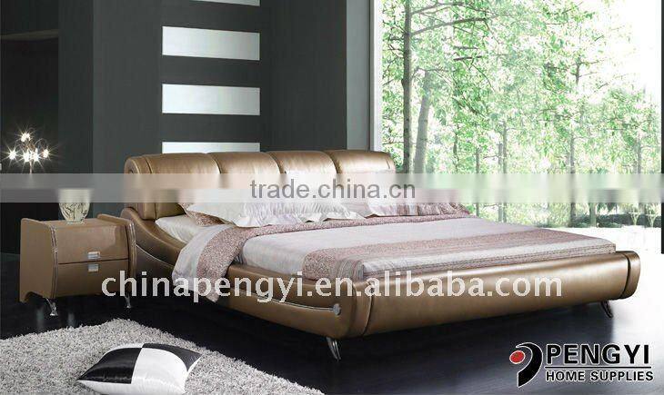 High leather bed with crystals PY-868 I