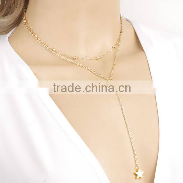 star short copper bead chain latest model fashion necklace