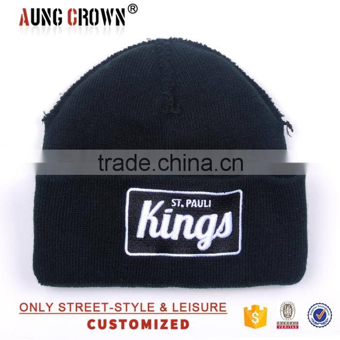 wholesale your own logo winter beanie custom embroidery