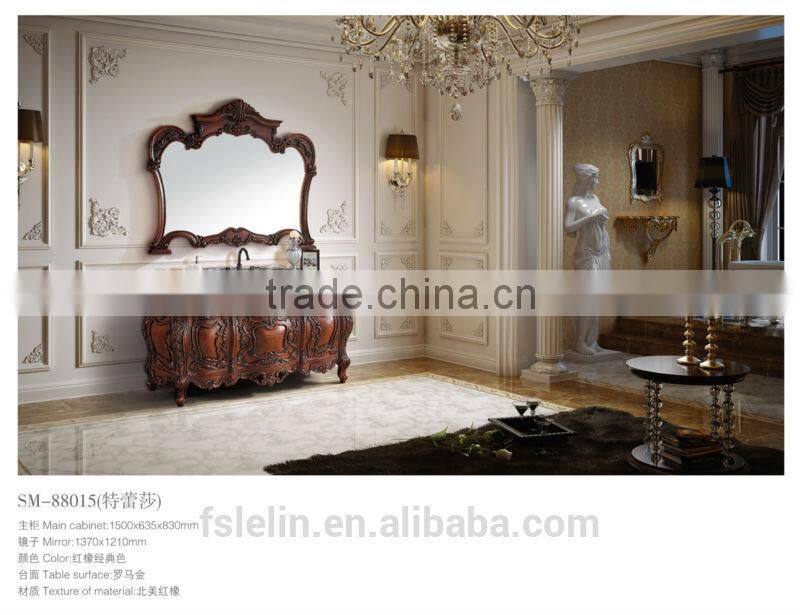 High end classical floor standing solidwood bathroom vanity design wash basin vanities LM-888015