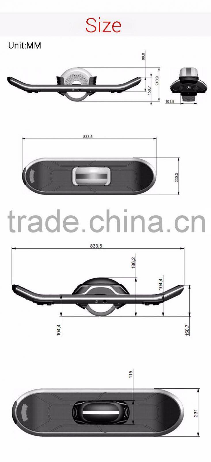 New Design Flash Led Light Electric Skateboard One Wheel Self Balancing Electric Unicycle Scooter